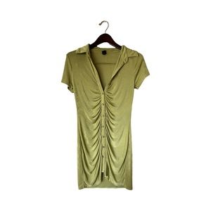 Green Wild Fable Body con Button Up Dress